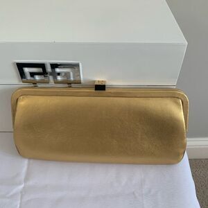 Lambertson Truex Gold Leather Clutch